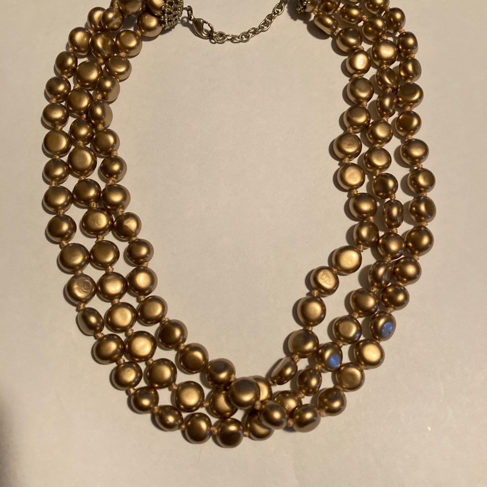 Vintage gold triple strand necklace